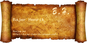 Bajer Henrik névjegykártya